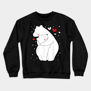 Mama And Baby Polar Bear Zookeeper Wildlife Nature Lover Crewneck Sweatshirt